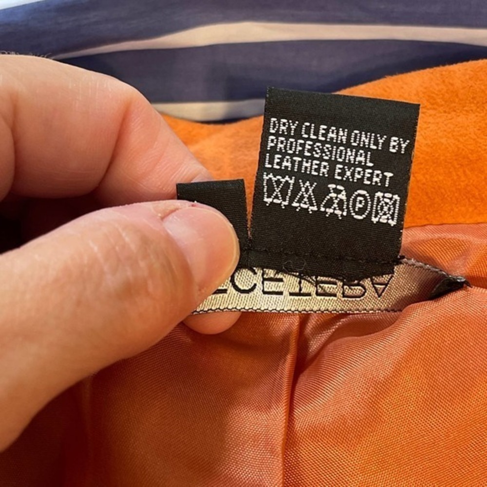 Orange Studded Women's Jacket - Picture 6 of 8